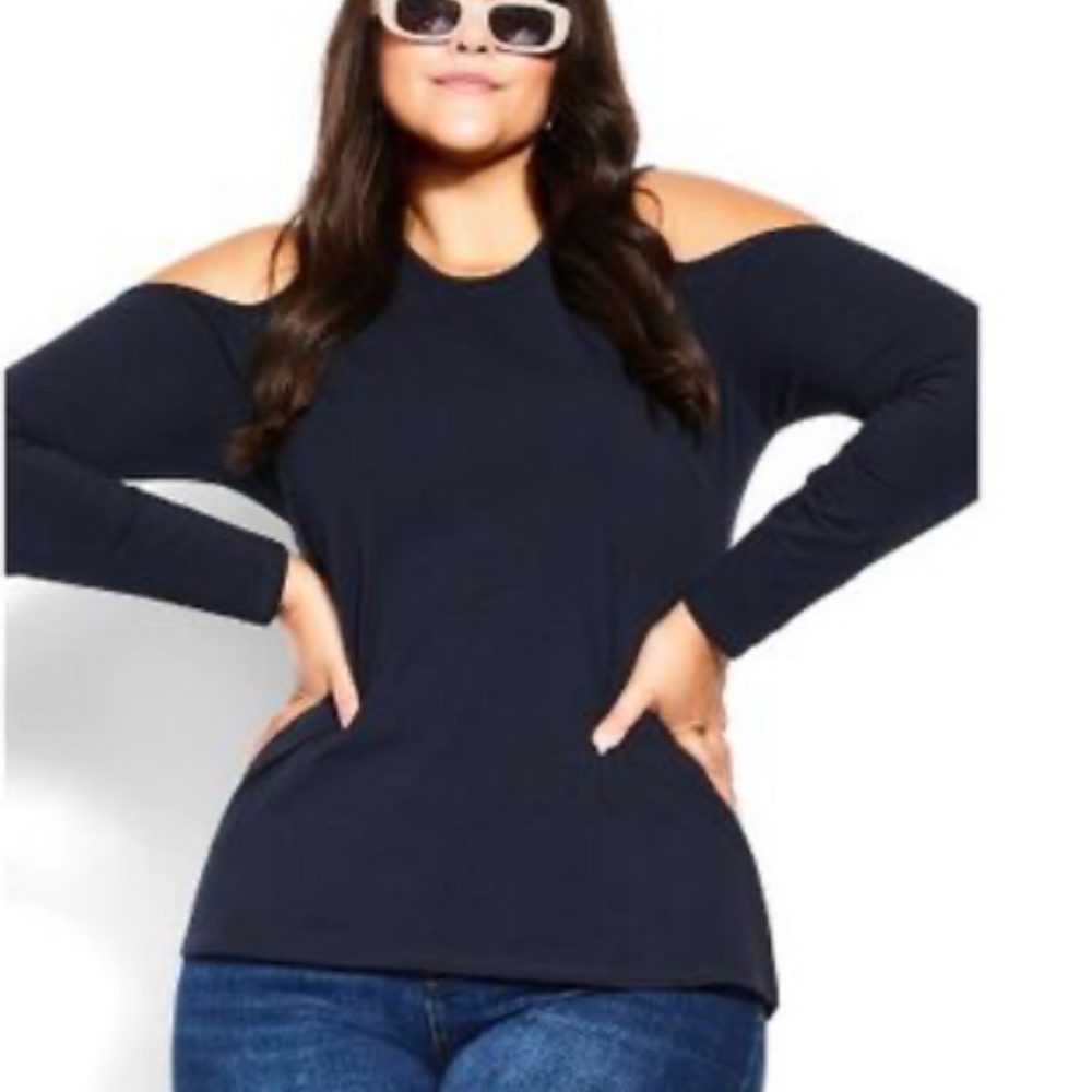 NWT CCX by City Chic, Aurora Cold-Shoulder T shirt SZ 18